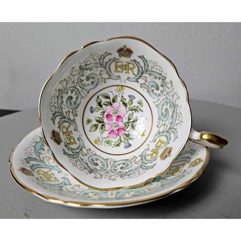 Rare Paragon Queen Elizabeth II Coronation Tea cup and Saucer Bone China 1953